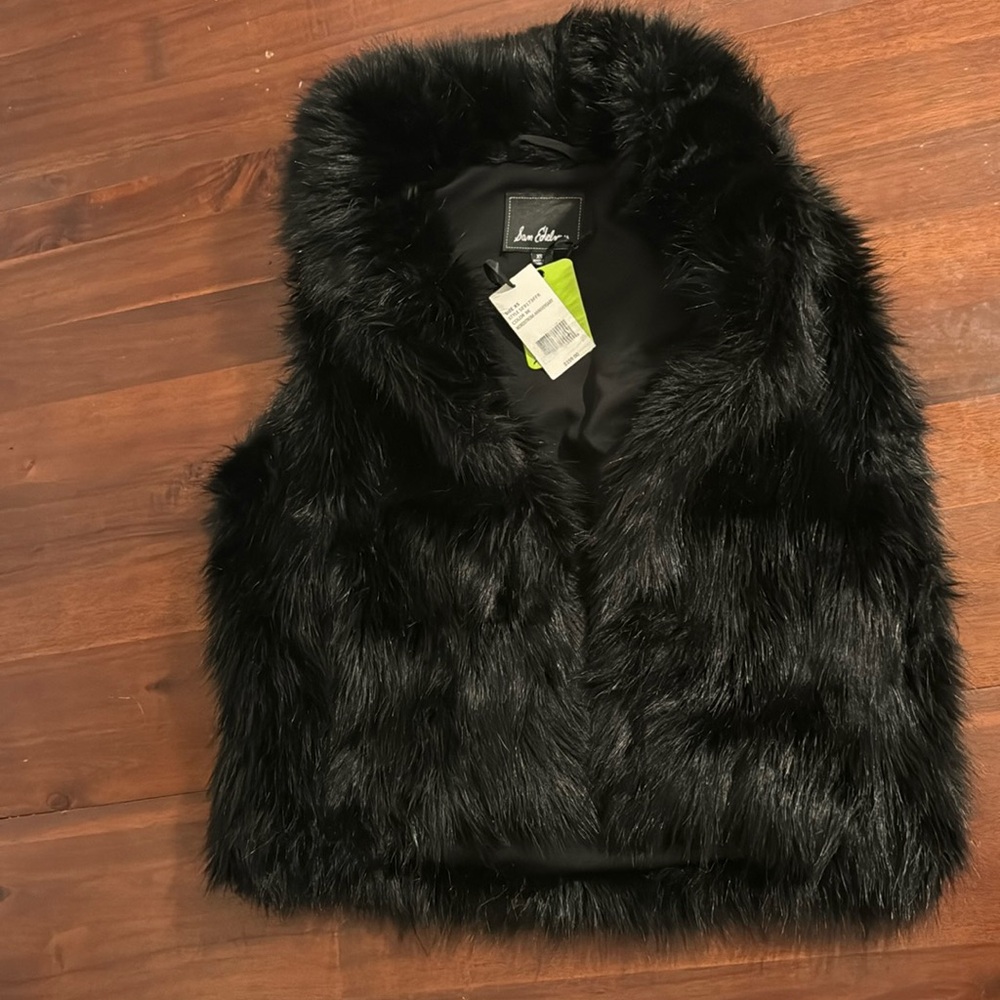 NWT San Edelman faux fur vest